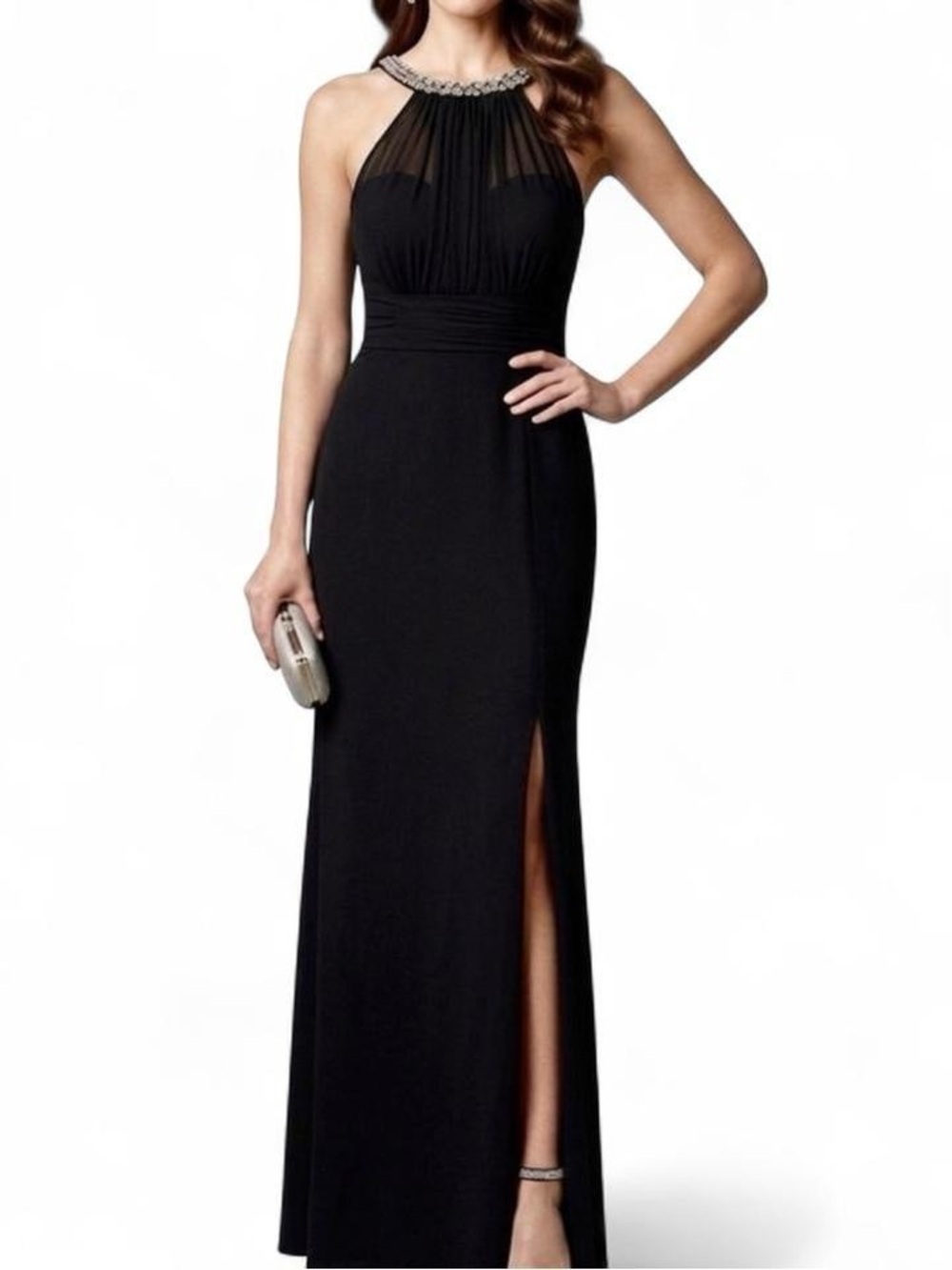 NWT Gorgeous Black Pearl full length gown